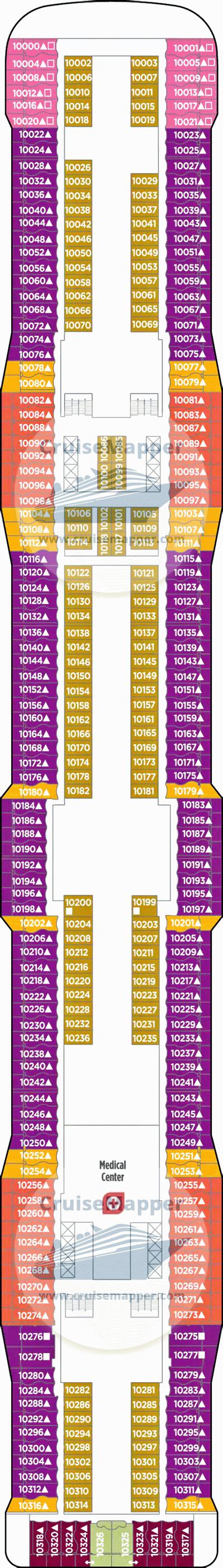 Norwegian Epic deck 10 plan | CruiseMapper