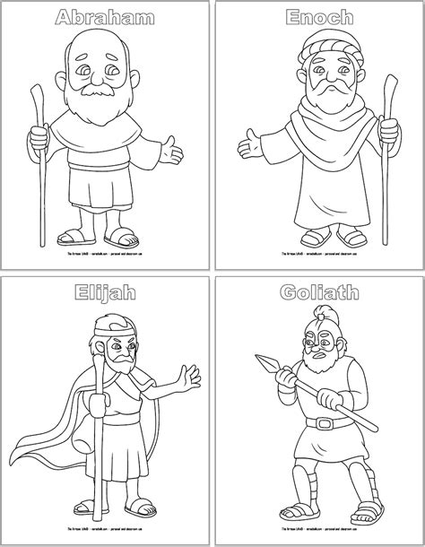 Free Printable Bible Character Coloring Pages for Kids | Bible ...