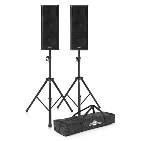 QSC KW153 Active PA Speakers with Stands at Gear4music