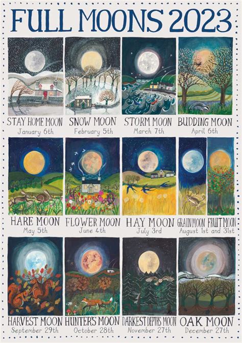 Full Moon Calendar 2024 Full Moon Dates 2023 Calendar Printable ...