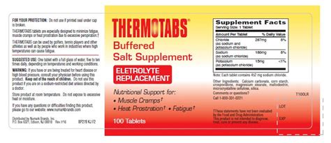 Thermotabs Buffered Salt Supplement