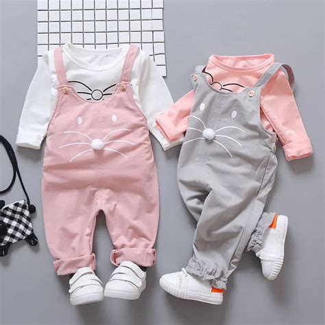 Spring newborn baby girls clothes sets fashion suit T shirt + pants ...