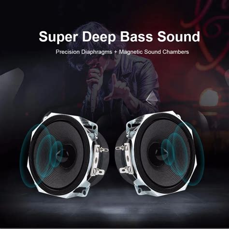 2PCS 3 inches Full Range Speakers High Sensitivity Super Deep Bass DIY ...