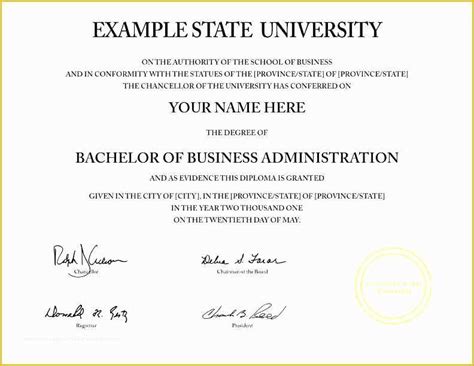 Bachelor Degree Template Free Of Fake Degree Certificate Template Free ...