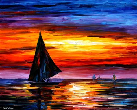 AWAY FROM THE SUNSET — PALETTE KNIFE Oil Painting On Canvas From Art ...