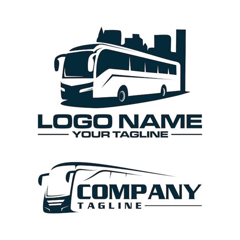 Premium Vector | Bus and city logo template