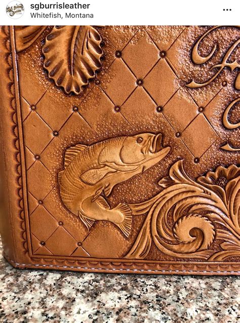 Tooled fish Handmade Leather Work, Diy Leather Bag, Leather Art ...