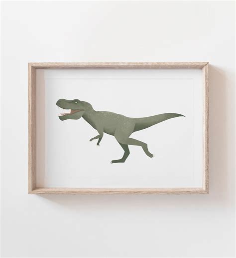 T-Rex Print - Green - Little Folk Printables