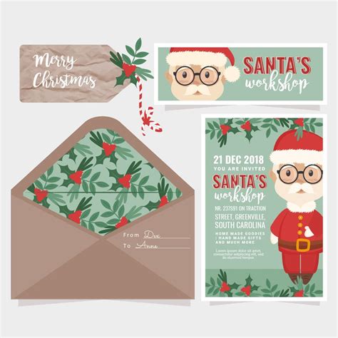 Vector Santa's Workshop Invitation 268467 Vector Art at Vecteezy