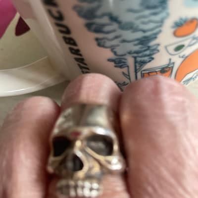 Skull Ring, Keith Richards Style Skull Ring, Sterling Silver Skull Ring ...