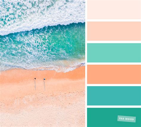 Peach and green color palette | Peach and teal color scheme