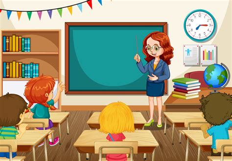 Cartoon Classroom Background Vector Art, Icons, and Graphics for Free ...