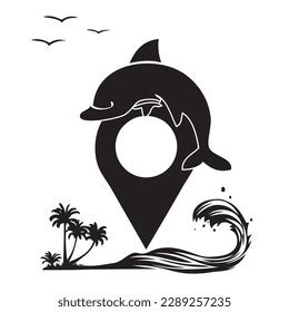 Pointer Map Dolphin Habitat Vector Illustration Stock Vector (Royalty ...