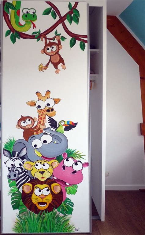 wall painting, jungle animals. Fresque murale animaux de la jungle Easy ...