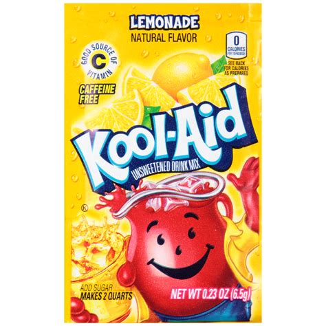 Kool-Aid Unsweetened Lemonade Powdered Soft Drink, 0.23 oz Envelope