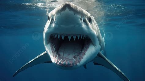 White Shark Smiling With Its Mouth Open Background, Picture Of The ...