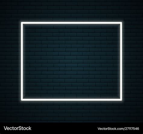 Neon frame with space for text on brick wall Vector Image