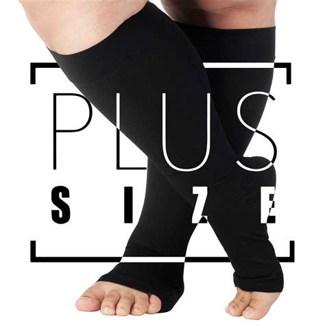 6XL Plus Size Unisex Compression Knee High Stockings 20-30mmHg - Wide ...