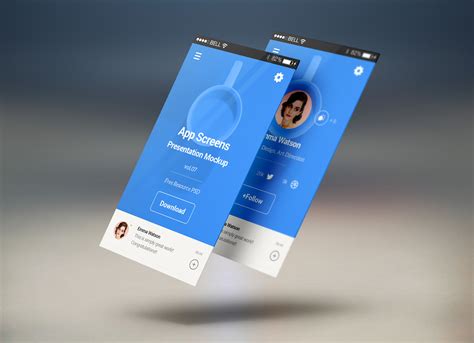 Free Mobile App Screens Presentation Mockup PSD - Good Mockups