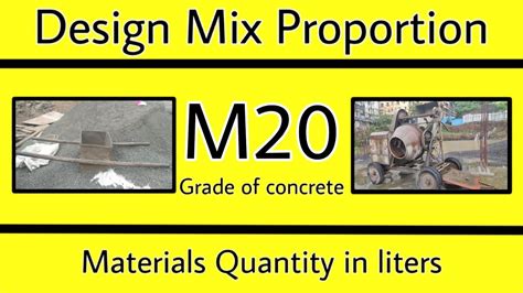 M20 grade of concrete | Design mix proportion of concrete | Volume ...