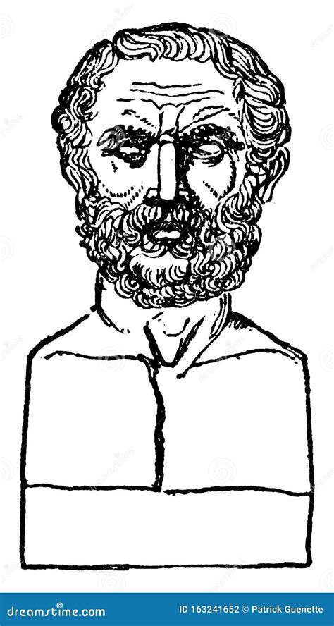 Bust of Thucydides, Vintage Illustration Stock Vector - Illustration of ...