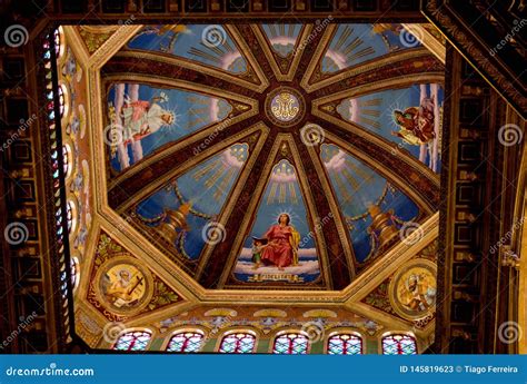 The Ceiling of Catholic Church Stock Image - Image of catholic, paint ...