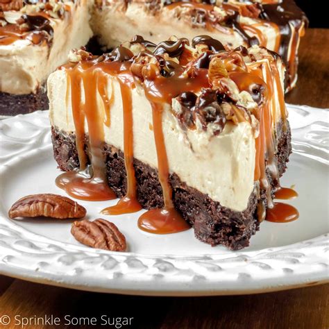 No-Bake Caramel Turtle Cheesecake - Sprinkle Some Sugar | Unique ...