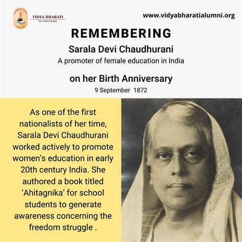 Remembering Sarala Devi Chaudhurani, a promoter of female education in ...