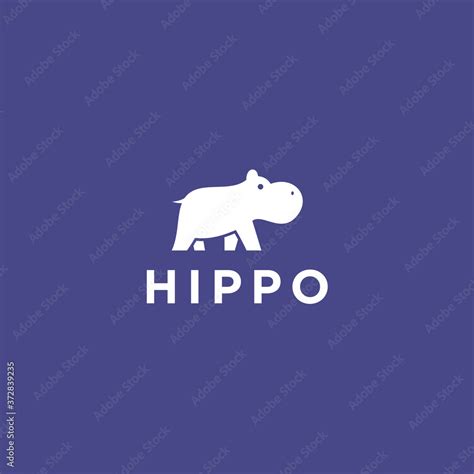 hippo logo design vector silhouette illustration Stock Vector | Adobe Stock