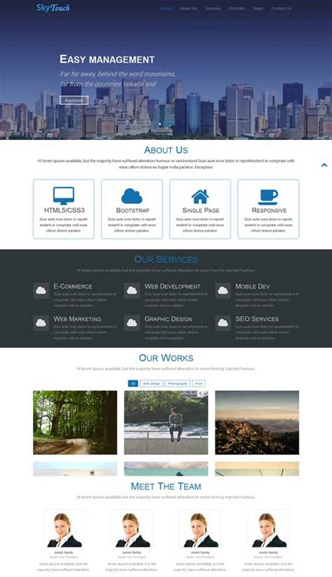 One Page Website Template Html5 Responsive Free Download - BEST HOME ...