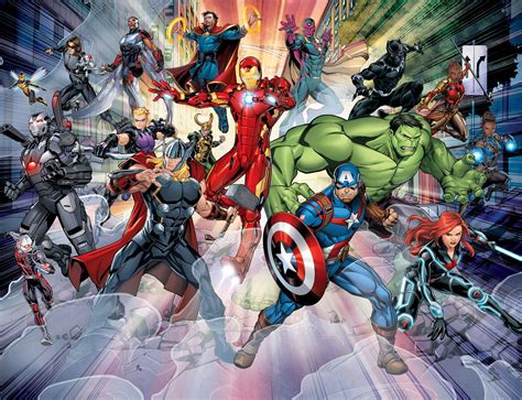 Marvel Avengers 8ft x 10ft Wall Mural Walltastic