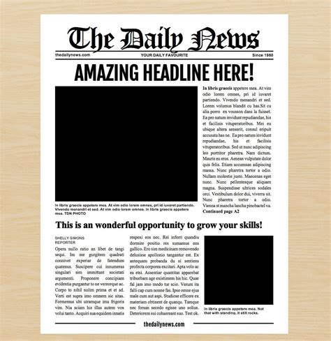 Blank Newspaper Template Printable