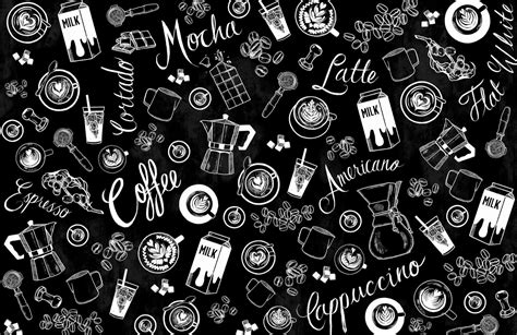 Black & White Coffee Cup Pattern Wallpaper | Hovia | Fondo de pantalla ...