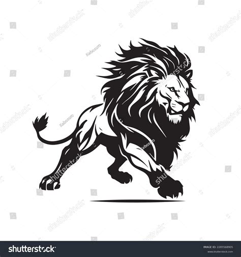 Mascot Running Angry Lion King Black Stock Vector (Royalty Free ...