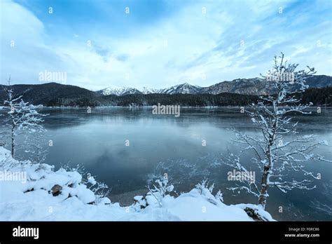 Eibsee lake winter view, Bavaria, Germany Stock Photo - Alamy