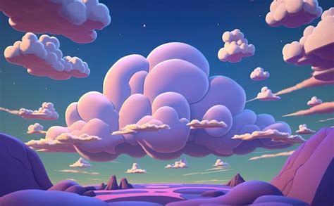 Premium Photo | A sky clouds cartoon background illustrations for kids ...