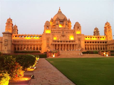 Umaid Bhawan Palace lit up at dusk | Umaid bhawan palace, Indian ...