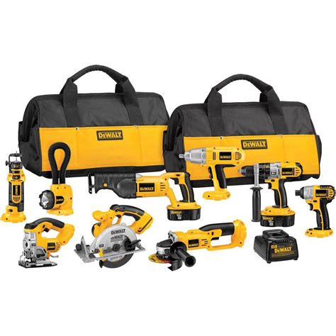 DEWALT 18-Volt XRP NiCd Cordless Combo Kit (9-Tool) with (2) Batteries ...