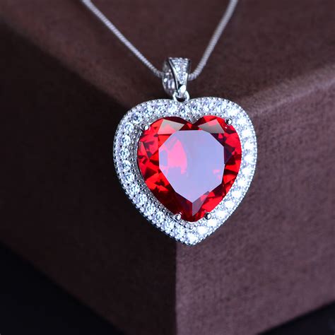 ruby heart pendant necklace red diamond heart necklace 2020