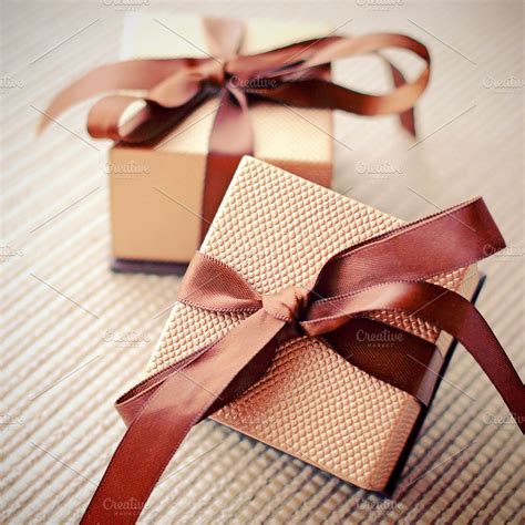 Gift boxes with ribbon | High-Quality Holiday Stock Photos ~ Creative ...