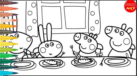 Coloring Peppa Pig And Rebecca Rabbit Love Carrots |Peppa Pig Coloring ...