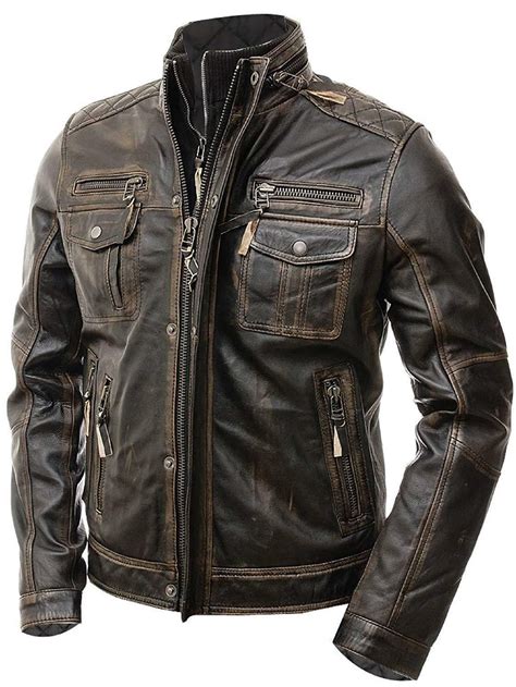 Handmade Mens Cafe Racer Leather Jacket Motorcycle Leather - Etsy ...