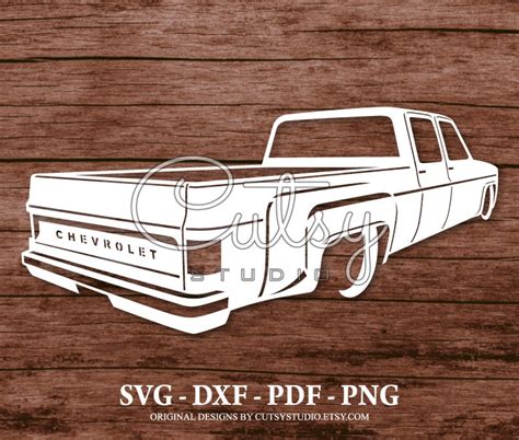 SVG Chevrolet Dually Pickup Rear View Silhouette Cut Files - Etsy