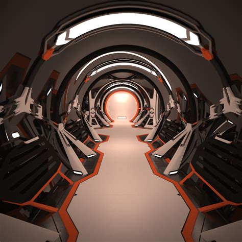 sci fi spaceship corridor interior max