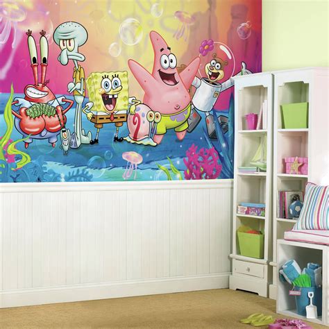 RoomMates Decor SpongeBob Squarepants XL Chair Rail Prepasted Mural, 6 ...