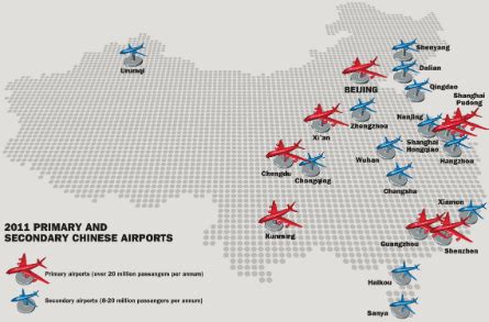 China Airports Map