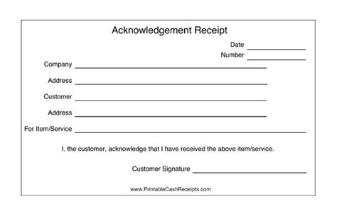 Acknowledgement Receipts (2 per page) | Free receipt template, Receipt ...