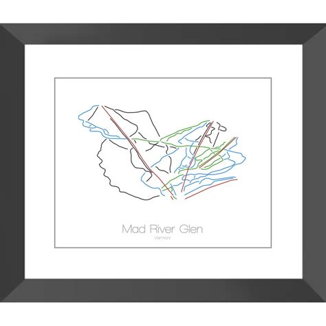 Mad River Glen Map Vermont Vt Ski Snowboard Trail Art | Etsy