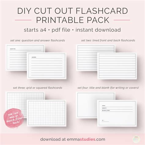 Free Printable Flash Cards Template