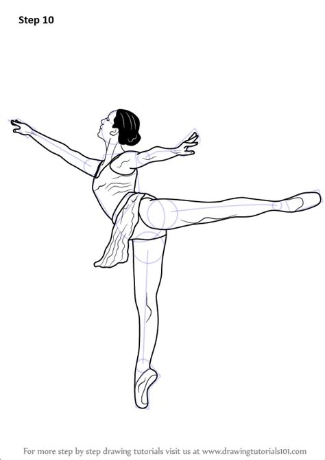 Learn How to Draw a Ballet Dancer (Ballet) Step by Step : Drawing Tutorials